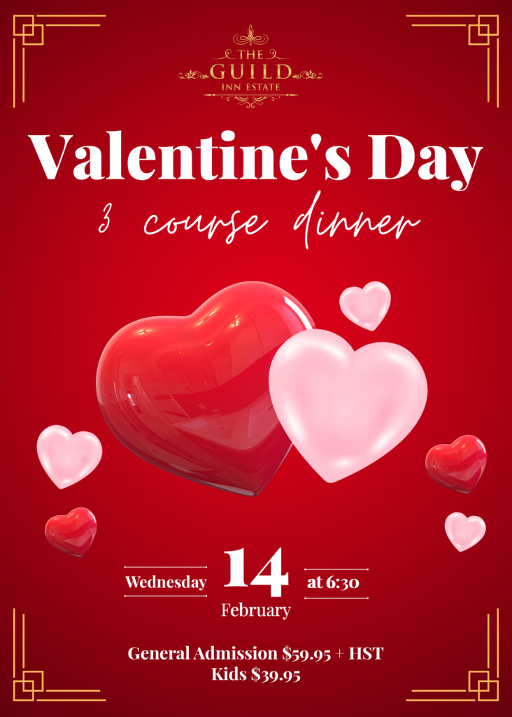 Valentine's Day - 3-course dinner at the Guild Inn