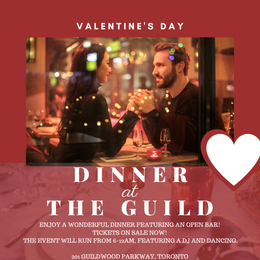 Valentine's Day - 3-course dinner at the Guild Inn