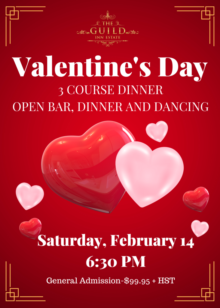 Valentine's Day - 3-course dinner at the Guild Inn