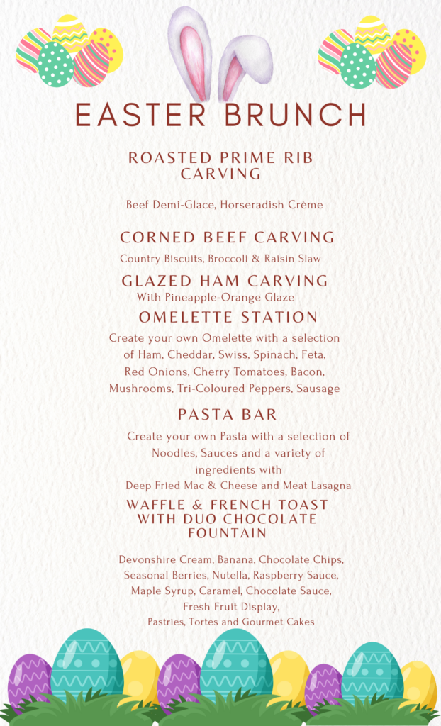 Guild Inn Easter Brunch 2025 menu 1
