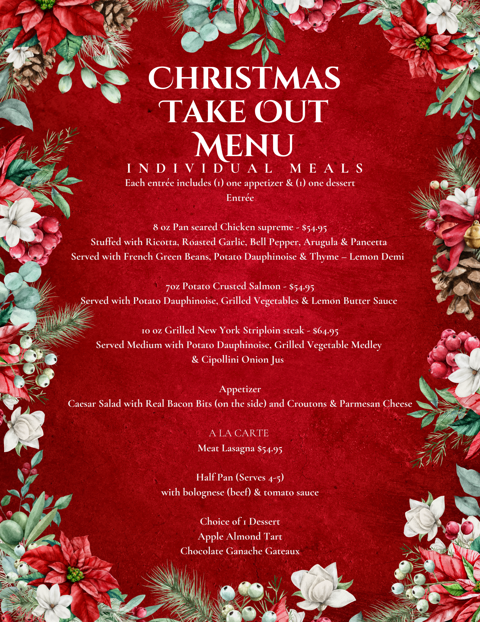 Christmas Takeout menu 1