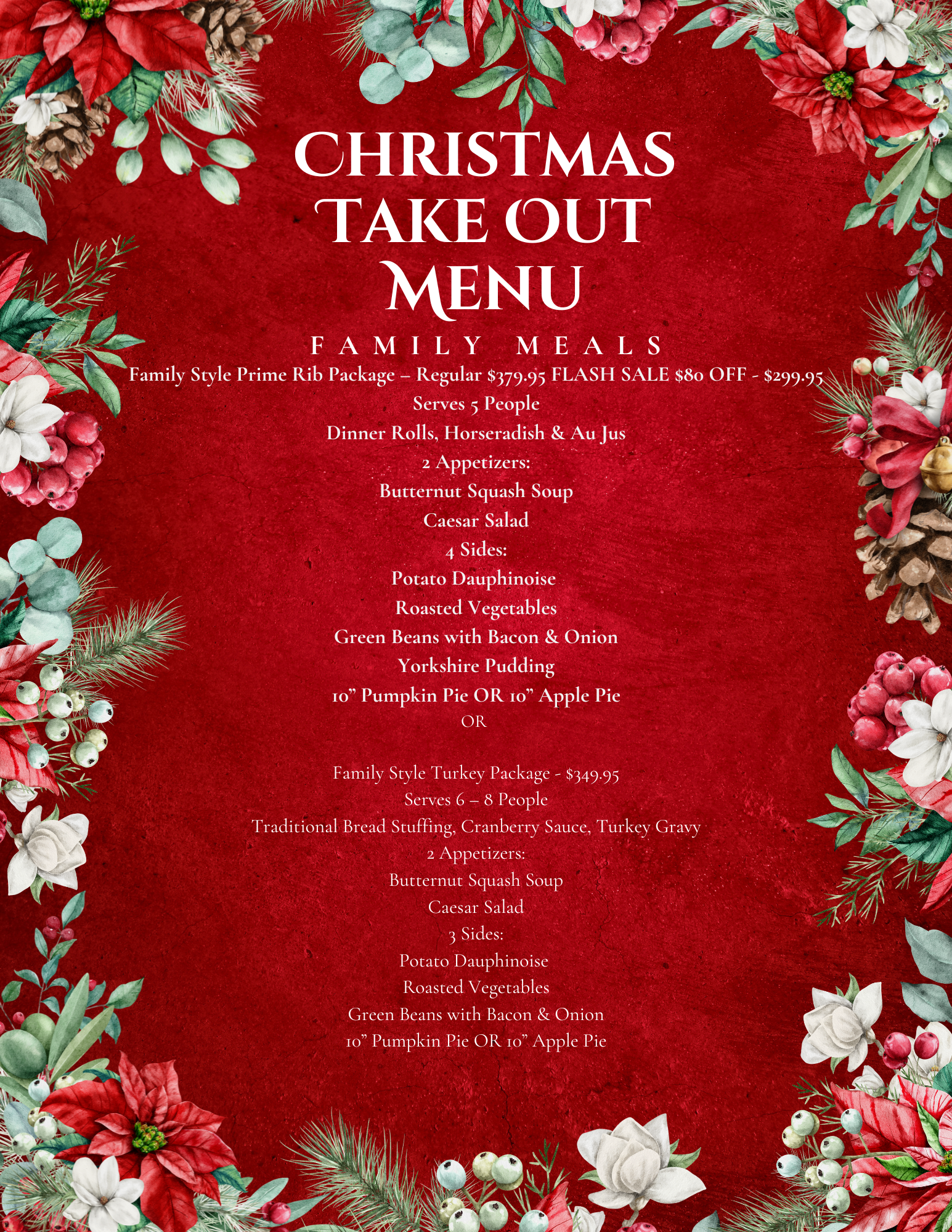 Christmas Takeout menu 2